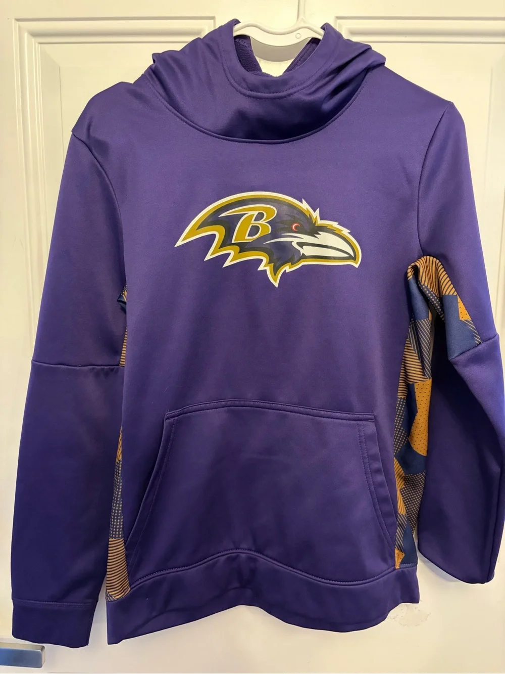 NFL Baltimore Ravens Purple Hoodie with Gold Logo and Navy Accents